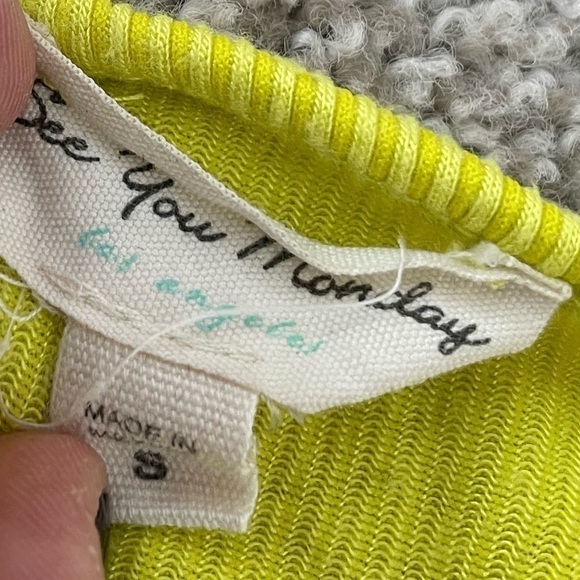 See You Monday Bright Green Ribbed Tiered Ruffle Sleeve Mini Dress, S - Picture 7 of 7